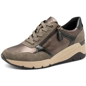 Jana Damen Wedge Sneaker mit Reißverschluss Vegan, Braun (Taupe Comb), 37 EU Jana Damen Wedge Sneaker mit Reißverschluss Vegan, Braun (Taupe Comb), 37 EU