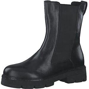 MARCO TOZZI Damen Chelsea Boots aus Leder mit Blockabsatz, Schwarz (Black), 37 MARCO TOZZI Damen Chelsea Boots aus Leder mit Blockabsatz, Schwarz (Black), 37