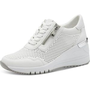 MARCO TOZZI Damen Sneaker weiches Feel Me Wechselfußbett Leder weiches Innenfutter Modisch, weiß (White/Silver), 38 EU MARCO TOZZI Damen Sneaker weiches Feel Me Wechselfußbett Leder weiches Innenfutter Modisch, weiß (White/Silver), 38 EU
