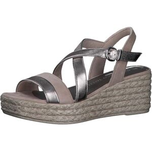 MARCO TOZZI Damen Sandalen mit Keilabsatz mit Verstellbarem Riemen Bequem, Mehrfarbig (Rose Met Comb), 41 EU MARCO TOZZI Damen Sandalen mit Keilabsatz mit Verstellbarem Riemen Bequem, Mehrfarbig (Rose Met Comb), 41 EU