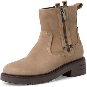 MARCO TOZZI Damen Stiefeletten mit Absatz aus Leder mit Reißverschluss, Braun (Taupe Nubuck), 38 EU MARCO TOZZI Damen Stiefeletten mit Absatz aus Leder mit Reißverschluss, Braun (Taupe Nubuck), 38 EU