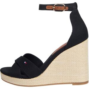 Tommy Hilfiger Damen Wedge Sandalen Flag High Crisscross mit Knöchelriemen, Schwarz (Black), 41 Tommy Hilfiger Damen Wedge Sandalen Flag High Crisscross mit Knöchelriemen, Schwarz (Black), 41