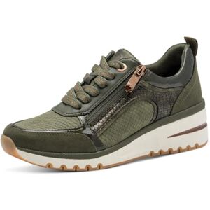 MARCO TOZZI Damen Wedge Sneaker mit Reißverschluss Freizeit, Grün (Khaki Comb), 40 EU MARCO TOZZI Damen Wedge Sneaker mit Reißverschluss Freizeit, Grün (Khaki Comb), 40 EU