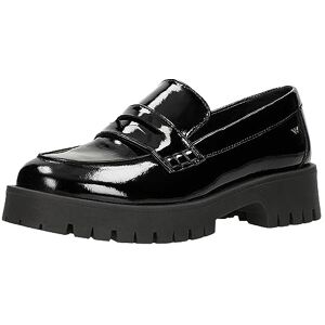 WOJAS Damen Mokassins aus Lackleder, mit Dicker Sohle, Elegant Slipper, Dekorative Nähte, 46124-31 Schwarz, Gr. 39 WOJAS Damen Mokassins aus Lackleder, mit Dicker Sohle, Elegant Slipper, Dekorative Nähte, 46124-31 Schwarz, Gr. 39
