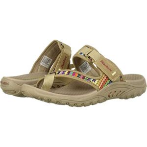 Skechers Damen Reggae Mad Swag Zehentrenner Gewebte Sandale, Dark Natural, 40 EU Skechers Damen Reggae Mad Swag Zehentrenner Gewebte Sandale, Dark Natural, 40 EU