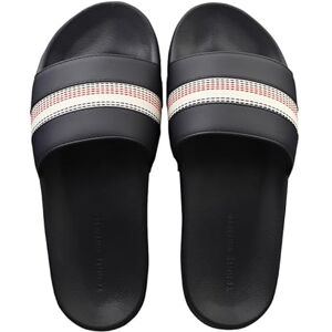 Tommy Hilfiger Damen Badeschuhe Stripes Pool Slide mit Steppnähten, Blau (Space Blue), 36 Tommy Hilfiger Damen Badeschuhe Stripes Pool Slide mit Steppnähten, Blau (Space Blue), 36