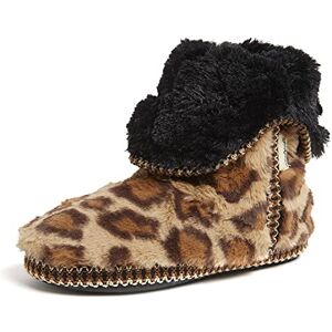 Dearfoams Damen Beth Faltbare Stiefel Hausschuh, Leopard, Medium EU Dearfoams Damen Beth Faltbare Stiefel Hausschuh, Leopard, Medium EU