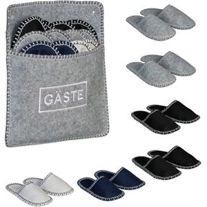 Relaxdays Gästehausschuhe 6 Paar, Hausschuhe Set mit Tasche, Größen 36-45, Filzpantoffeln, Antirutsch-Sohle, Mehrfarbig Relaxdays Gästehausschuhe 6 Paar, Hausschuhe Set mit Tasche, Größen 36-45, Filzpantoffeln, Antirutsch-Sohle, Mehrfarbig