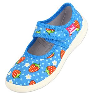 Beck Unisex Kinder Erdbeere Hausschuh, Blau, 34 EU Beck Unisex Kinder Erdbeere Hausschuh, Blau, 34 EU