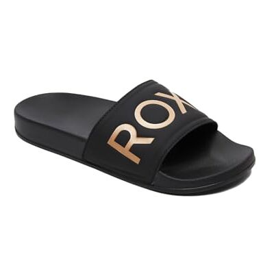 Roxy Damen Slippy Ii Sandale, Black M Gold, 38 EU Roxy Damen Slippy Ii Sandale, Black M Gold, 38 EU