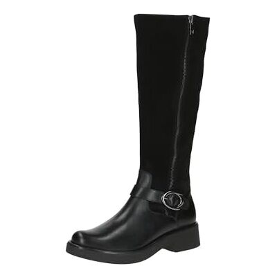 CAPRICE Damen Hohe Stiefel mit Absatz aus Leder mit Schnalle, Schwarz (Black Comb), 40.5 EU CAPRICE Damen Hohe Stiefel mit Absatz aus Leder mit Schnalle, Schwarz (Black Comb), 40.5 EU