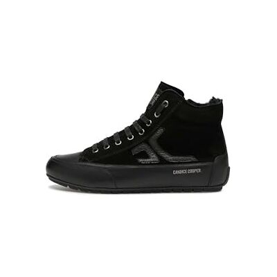 Candice Cooper Hohe Sneakers aus Leder und Veloursleder, schwarz- 38 Candice Cooper Hohe Sneakers aus Leder und Veloursleder, schwarz- 38