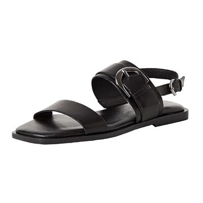 Tamaris Damen Sandalette Leder flach, schwarz, 38 EU Tamaris Damen Sandalette Leder flach, schwarz, 38 EU