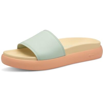 Tamaris Pantolette Damen Vegan Flach grün,EU 36 Tamaris Pantolette Damen Vegan Flach grün,EU 36