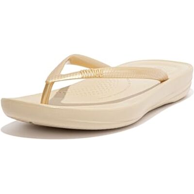 Fitflop Women's iQushion Ergonomic Flip Flops Lightweight & Comfortable with Natural Arch Support Gold 3 UK Fitflop Women's iQushion Ergonomic Flip Flops Lightweight & Comfortable with Natural Arch Support Gold 3 UK