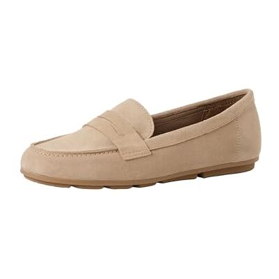 Tamaris Damen Loafer flach Leder, beige, 40 EU Tamaris Damen Loafer flach Leder, beige, 40 EU