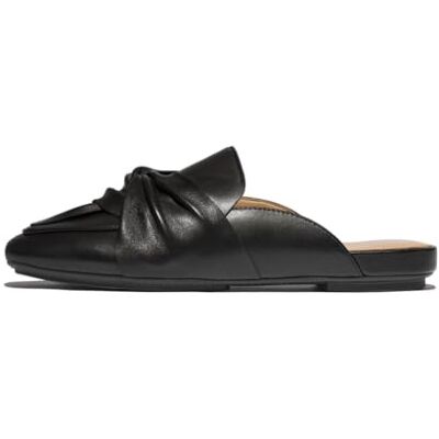 Fitflop Delicato Damen-Pantoletten aus weichem Leder, Schwarz, 39 EU Fitflop Delicato Damen-Pantoletten aus weichem Leder, Schwarz, 39 EU