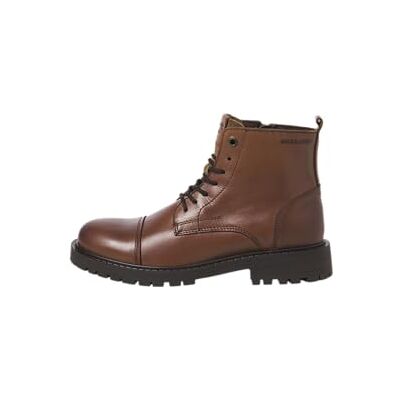 JACK & JONES Herren JFWTREMOR Leather Boot SN Schnürstiefelette, Cognac, 40 EU JACK & JONES Herren JFWTREMOR Leather Boot SN Schnürstiefelette, Cognac, 40 EU