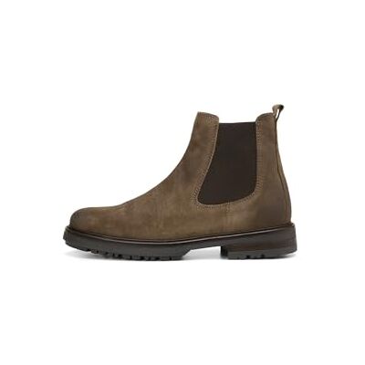 Marc O' Polo Marc OߴPolo Herren Chelsea Boots aus Veloursleder zum Schlupfen, Braun (Dark Taupe), 44 Marc O' Polo Marc OߴPolo Herren Chelsea Boots aus Veloursleder zum Schlupfen, Braun (Dark Taupe), 44
