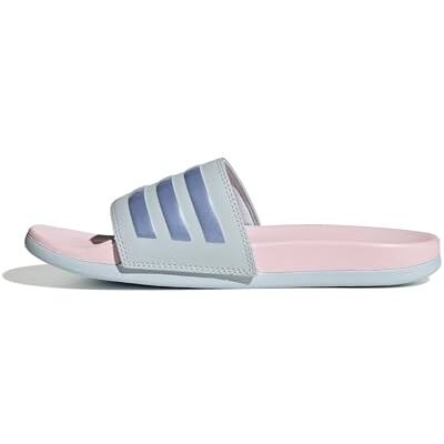 Adidas Damen Adilette Comfort Slides, Halo Blue/Blue Spark Met. / Clear Pink, 44.5 EU Adidas Damen Adilette Comfort Slides, Halo Blue/Blue Spark Met. / Clear Pink, 44.5 EU