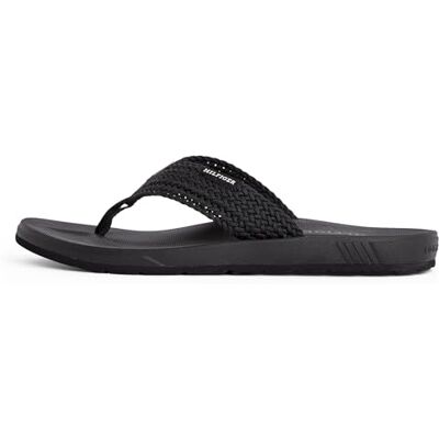 Tommy Hilfiger Herren Flip Flops Molded Web Beach Geflochtener Riemen, Schwarz (Black), 41 Tommy Hilfiger Herren Flip Flops Molded Web Beach Geflochtener Riemen, Schwarz (Black), 41