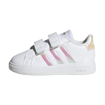Adidas Unisex Baby Grand Court Lifestyle Court Hook and Loop Shoes, Cloud White/Iridescent/Cloud White, 23 EU Adidas Unisex Baby Grand Court Lifestyle Court Hook and Loop Shoes, Cloud White/Iridescent/Cloud White, 23 EU