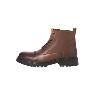 JACK & JONES Herren JFWTREMOR Leather Boot SN Schnürstiefelette, Cognac, 45 EU JACK & JONES Herren JFWTREMOR Leather Boot SN Schnürstiefelette, Cognac, 45 EU