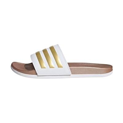 Adidas Damen Adilette Comfort Slides, Cloud White/Cloud White/Matte Gold, 44.5 EU Adidas Damen Adilette Comfort Slides, Cloud White/Cloud White/Matte Gold, 44.5 EU