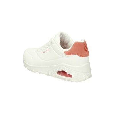 Skechers Damen UNO Pop Back Sneakers, White Durabuck Coral Suede Trim, 39 EU Skechers Damen UNO Pop Back Sneakers, White Durabuck Coral Suede Trim, 39 EU