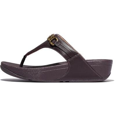 Fitflop Damen Lulu Square-Chain Leather Toe-Post Sandale, Plumberry, 40 EU Fitflop Damen Lulu Square-Chain Leather Toe-Post Sandale, Plumberry, 40 EU