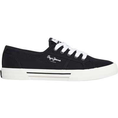 Pepe Jeans London Brady Basic W Damen Regular Fit Ledersneakers, Blaues Waschen Pepe Jeans London Brady Basic W Damen Regular Fit Ledersneakers, Blaues Waschen