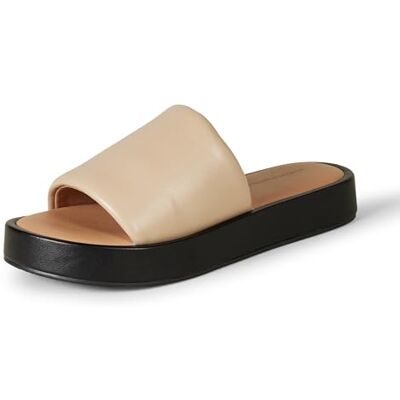 Amazon Essentials Damen Flatform-Schlappensandale, Sand, 36 EU Amazon Essentials Damen Flatform-Schlappensandale, Sand, 36 EU