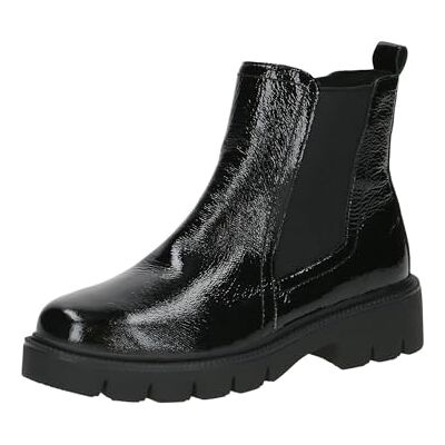 CAPRICE Damen Chelsea Boots Kleiner Absatz Elegant, Schwarz (Black Naplak), 37 EU CAPRICE Damen Chelsea Boots Kleiner Absatz Elegant, Schwarz (Black Naplak), 37 EU
