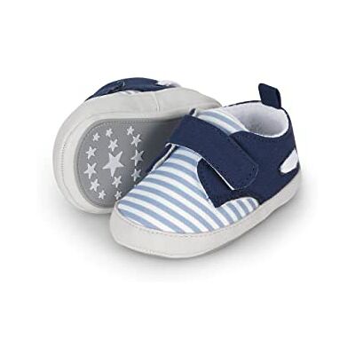 Sterntaler Baby Jungen Baby Schuhe Babyschuh Streifen Babyschuhe, Krabbelschuhe Baby, Baby Schuhe mit rutschfester Sohle blau, 20 Sterntaler Baby Jungen Baby Schuhe Babyschuh Streifen Babyschuhe, Krabbelschuhe Baby, Baby Schuhe mit rutschfester Sohle blau, 20