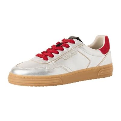 Tamaris Damen Sneaker Leder Wechselfußbett; Silver Combined, EU 40 Tamaris Damen Sneaker Leder Wechselfußbett; Silver Combined, EU 40