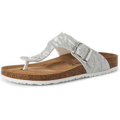 Tamaris Pantolette Damen Flach metallic,EU 37 Tamaris Pantolette Damen Flach metallic,EU 37
