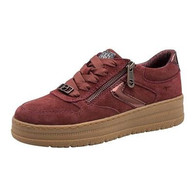 Tamaris Comfort Damen Sneaker flach zum Schnüren mit Reißverschluss, Rot (Merlot), 39 EU Tamaris Comfort Damen Sneaker flach zum Schnüren mit Reißverschluss, Rot (Merlot), 39 EU