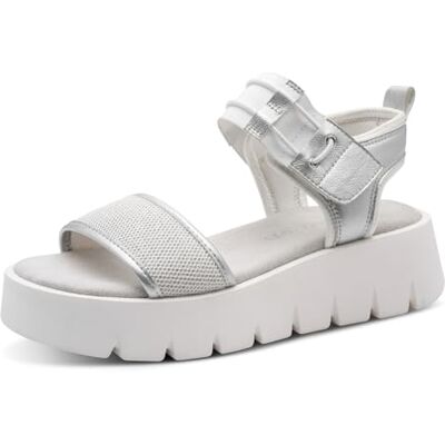 MARCO TOZZI Damen Sandale weiches Feel Me Fußbett weiches Innenfutter Modisch, weiß (WHITE COMB), 39 EU MARCO TOZZI Damen Sandale weiches Feel Me Fußbett weiches Innenfutter Modisch, weiß (WHITE COMB), 39 EU