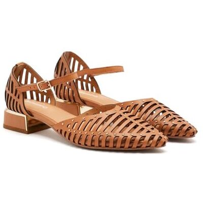GIOSEPPO Ballerinas mit Riemen, Absatz, Leder, Camel, 36 EU GIOSEPPO Ballerinas mit Riemen, Absatz, Leder, Camel, 36 EU