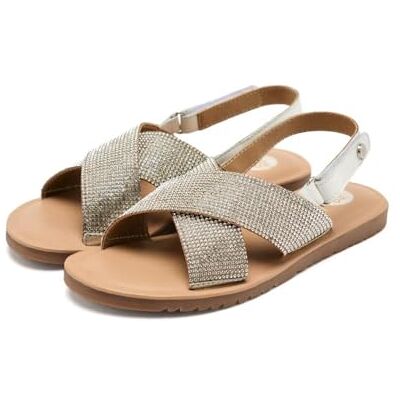 GIOSEPPO Alna Flache Sandale, Silber, 38 EU GIOSEPPO Alna Flache Sandale, Silber, 38 EU