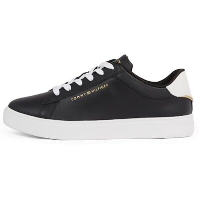 Tommy Hilfiger Damen Court Sneaker Essential Low Top, Schwarz (Black), 36 Tommy Hilfiger Damen Court Sneaker Essential Low Top, Schwarz (Black), 36