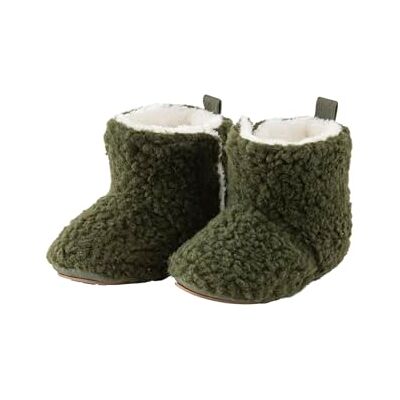 Sterntaler Babyschuh mit Motiv Dino, Jungen mit aufgenähter und rutschfester Sohle mit Klettverschluss und Dinozacken gefüttert mit weichem Teddyflausch, mattgrün, 20 Sterntaler Babyschuh mit Motiv Dino, Jungen mit aufgenähter und rutschfester Sohle mit Klettverschluss und Dinozacken gefüttert mit weichem Teddyflausch, mattgrün, 20