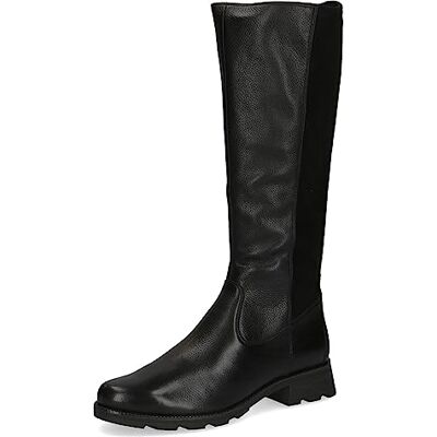 CAPRICE Damen Hohe Stiefel ohne Absatz Airmotion aus Leder bis zum Knie Weite G, Schwarz (Black Comb), 38.5 EU CAPRICE Damen Hohe Stiefel ohne Absatz Airmotion aus Leder bis zum Knie Weite G, Schwarz (Black Comb), 38.5 EU