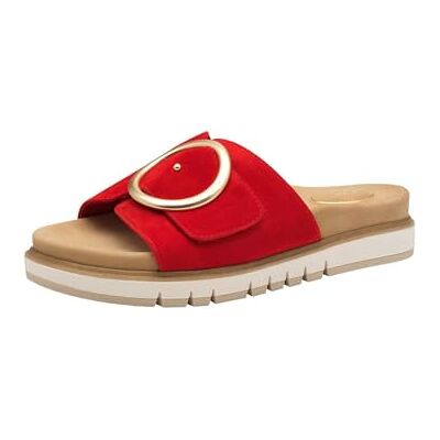 Tamaris Damen Wide Fit Pantoletten flach mit Klettverschluss und Schnalle, rot (red), 41 EU Tamaris Damen Wide Fit Pantoletten flach mit Klettverschluss und Schnalle, rot (red), 41 EU
