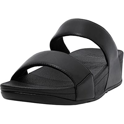 Fitflop Damen Lulu Leder Slides, Schwarz, 41 EU Fitflop Damen Lulu Leder Slides, Schwarz, 41 EU