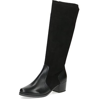 CAPRICE Damen Hohe Stiefel mit Absatz Airmotion aus Leder bis zum Knie Weite G, Schwarz (Black Comb), 38.5 EU CAPRICE Damen Hohe Stiefel mit Absatz Airmotion aus Leder bis zum Knie Weite G, Schwarz (Black Comb), 38.5 EU