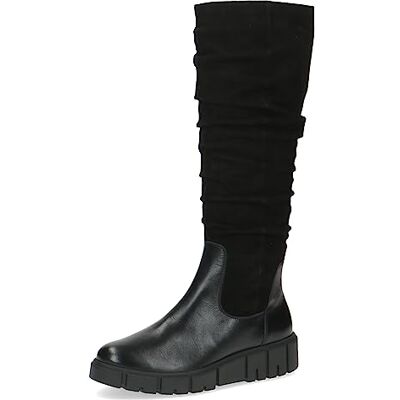 CAPRICE Damen Hohe Stiefel ohne Absatz Airmotion aus Leder Plateau Weite G, Schwarz (Black Comb), 40 EU CAPRICE Damen Hohe Stiefel ohne Absatz Airmotion aus Leder Plateau Weite G, Schwarz (Black Comb), 40 EU
