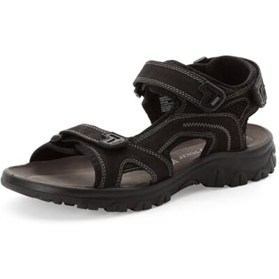 MARCO TOZZI Herren Sandale Leder Leder Decksohle Bequem, schwarz (BLACK COMB); 46 EU MARCO TOZZI Herren Sandale Leder Leder Decksohle Bequem, schwarz (BLACK COMB); 46 EU