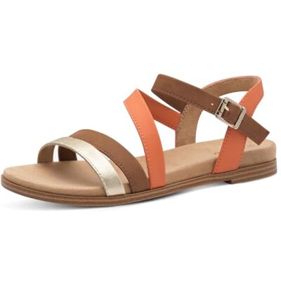 s.Oliver Damen Sandalen flach Bequem Sommer, Mehrfarbig (Orange Comb), 41 EU s.Oliver Damen Sandalen flach Bequem Sommer, Mehrfarbig (Orange Comb), 41 EU