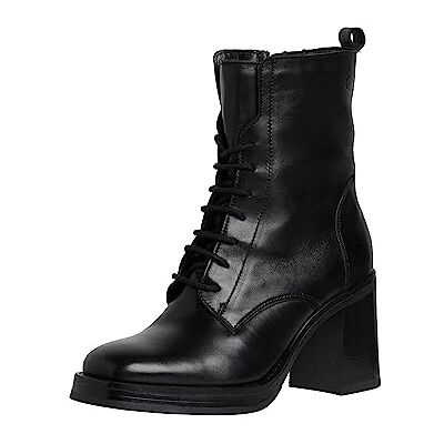 Tamaris Damen Schnürstiefel mit Absatz Leder Blockabsatz; BLACK/schwarz; 38 EU Tamaris Damen Schnürstiefel mit Absatz Leder Blockabsatz; BLACK/schwarz; 38 EU